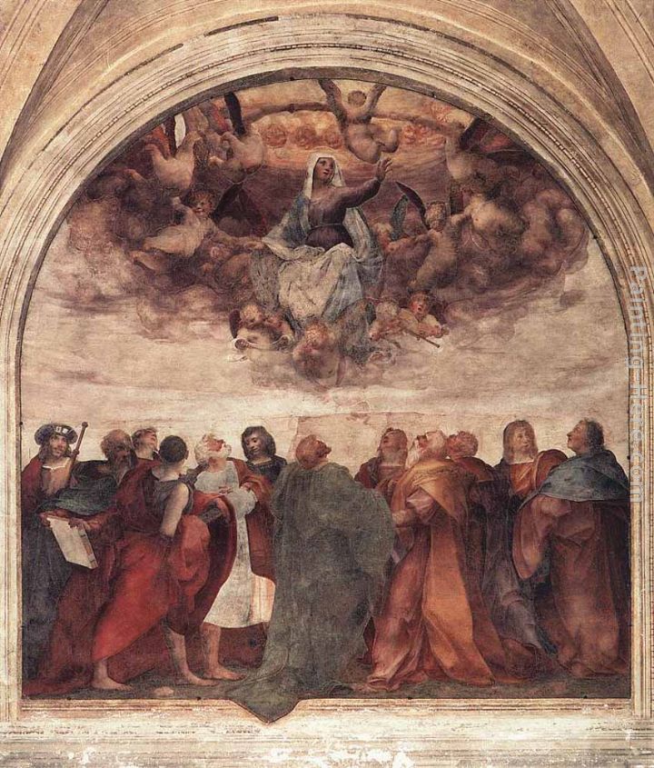 Assumption of the Viorgin painting - Rosso Fiorentino Assumption of the Viorgin art painting